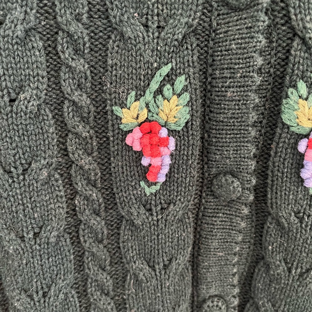 Vintage Susan Bristol Hand Embroidered Cardigan - Picture 2 of 4